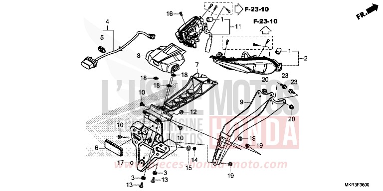 FEU ARRIERE de CBR1000RR SP SP1 SP2 MAT PEARL MORION BLACK (NHC33) 2022